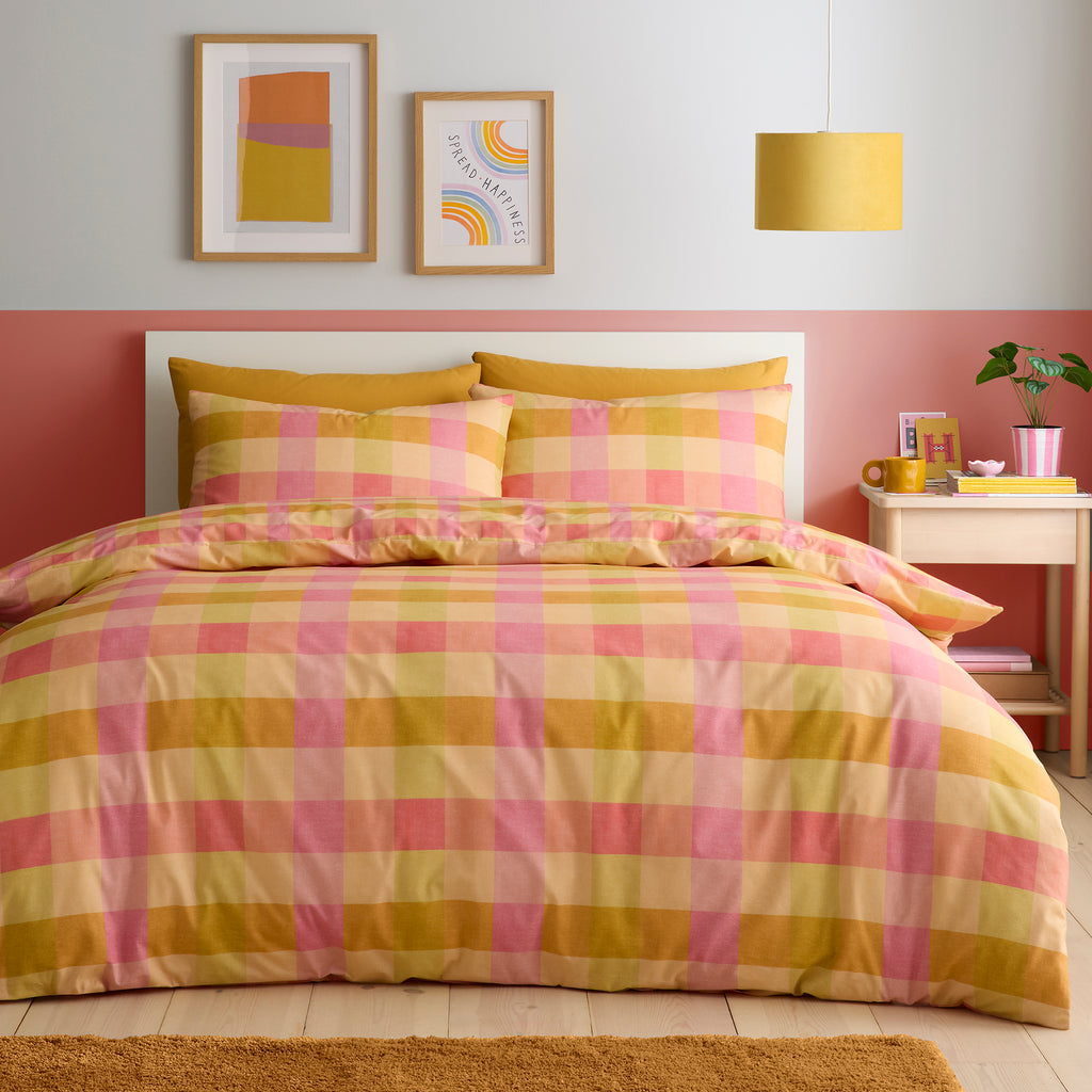 Fusion Bedding Block Check Duvet Set