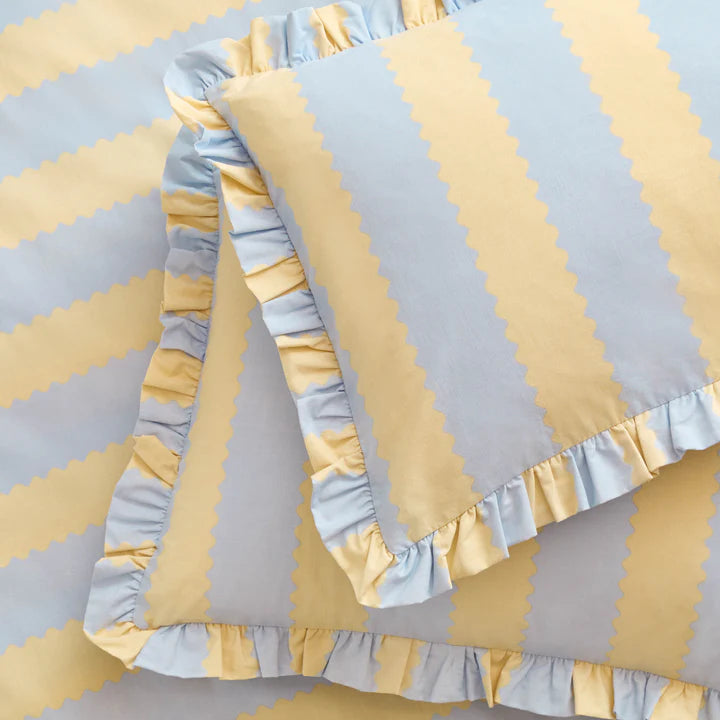 Wylder Birdie Stripe Ruffle Duvet Set
