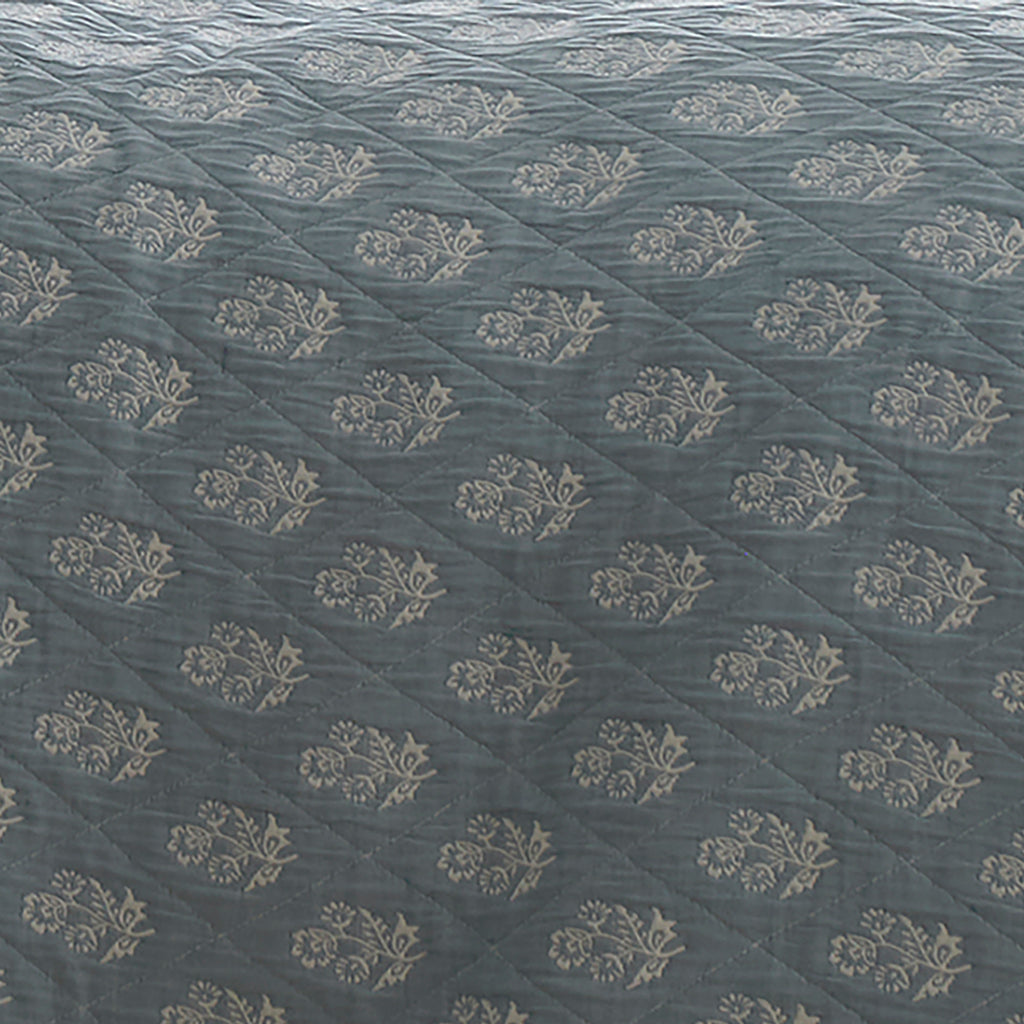 Dreams n Drapes Block Floral Blue Duvet Set