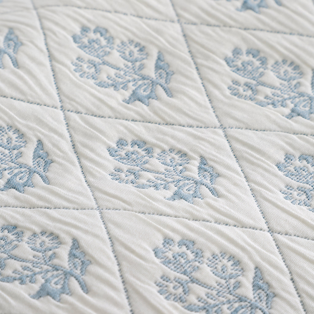 Dreams n Drapes Block Floral Blue Duvet Set