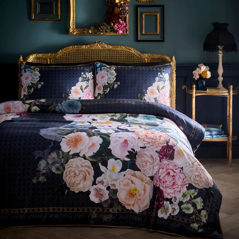 Laurence Llewelyn Bowen Bouquet List Navy Duvet Set