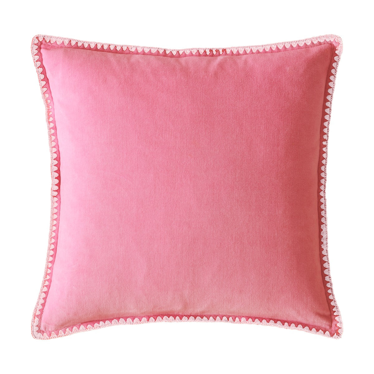 Bluebellgray Blanket Stitch Velvet 45cm x 45cm Microfibre Filled Cushion
