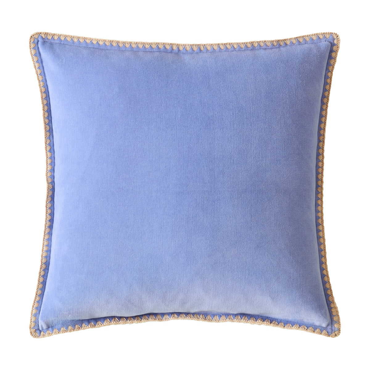 Bluebellgray Blanket Stitch Velvet 45cm x 45cm Microfibre Filled Cushion