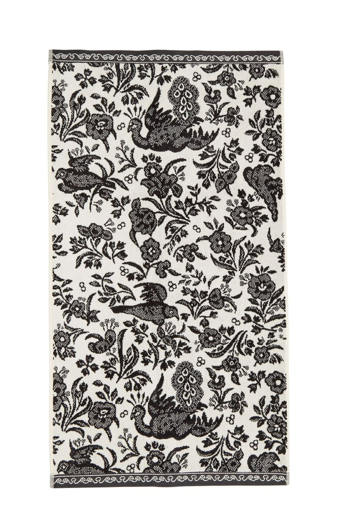 Burleigh X Bedeck of Belfast Regal Peacock Charcoal & White 100% BCI Cotton 550gsm Towels