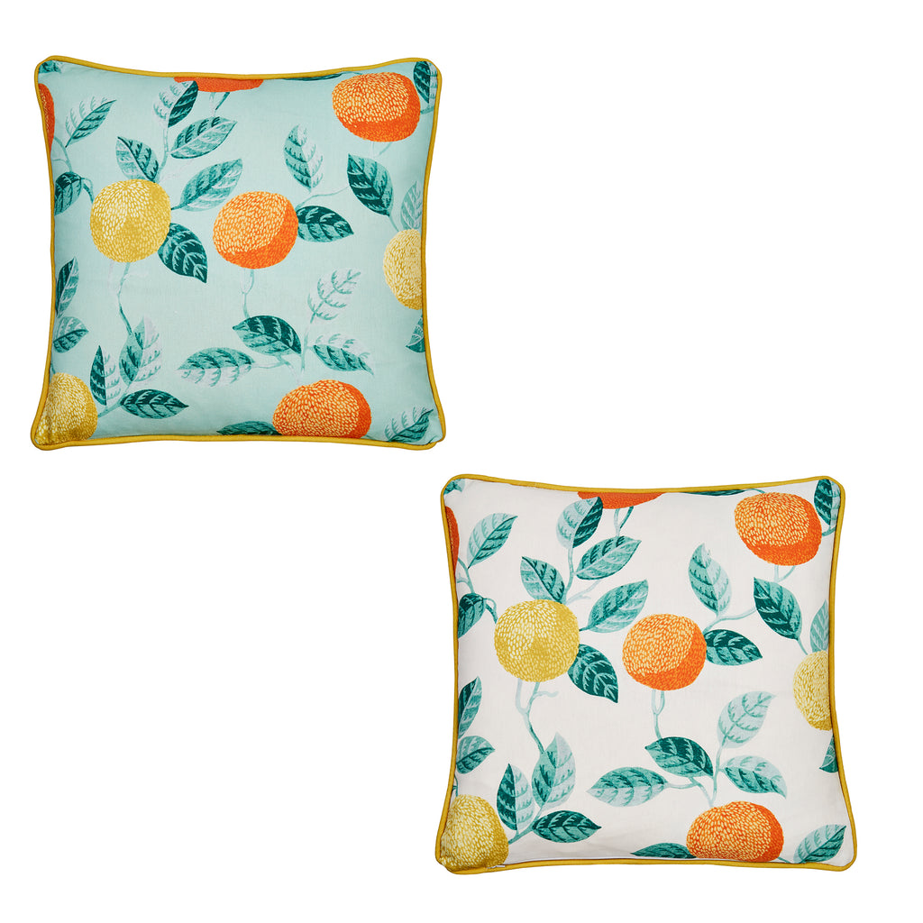 Dreams n Drapes Outdoor Botanical Fruits Green 43cm x 43cm Cushion