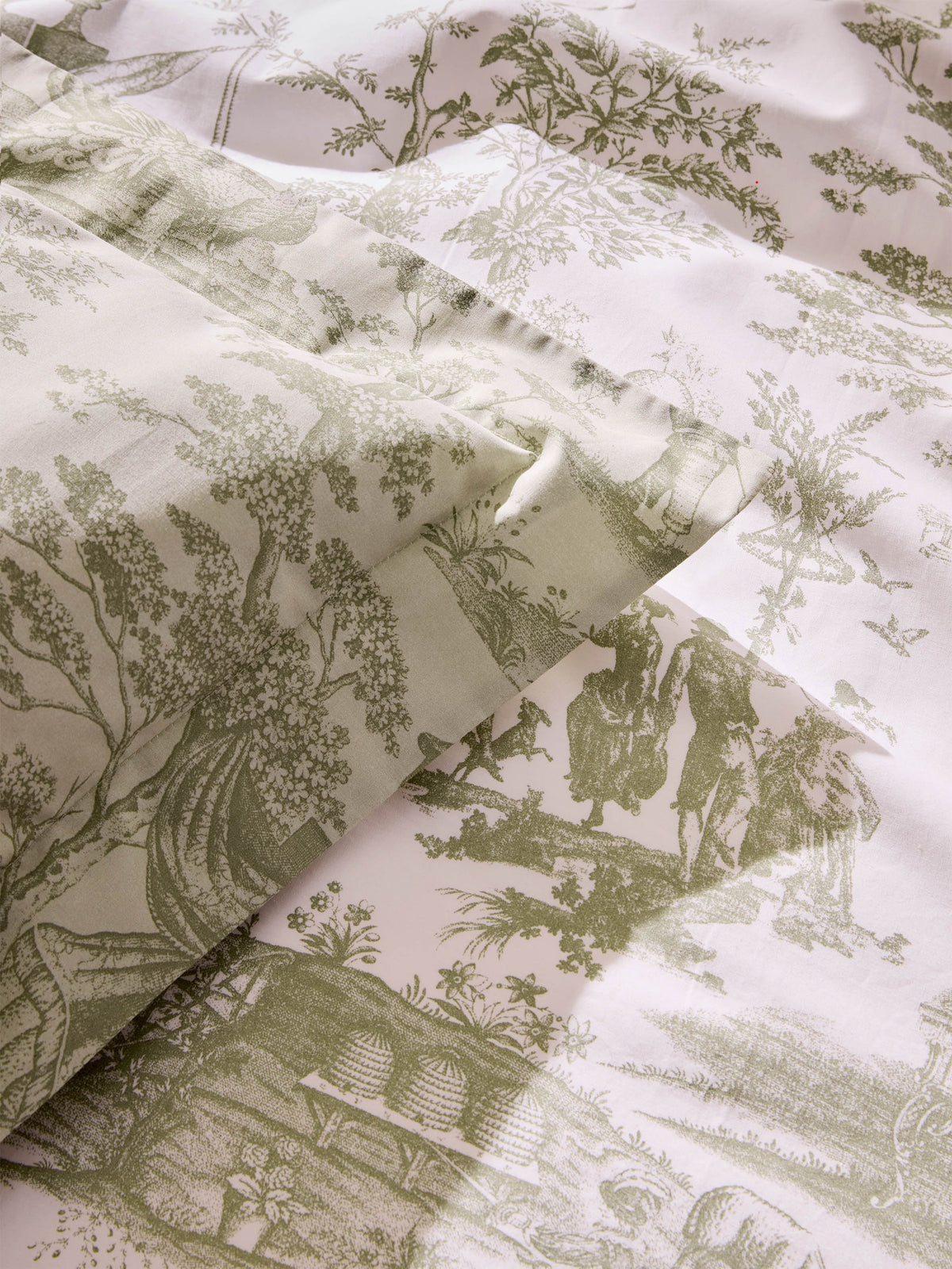 Laura Ashley Braysmith Toile Olive Green Duvet Set