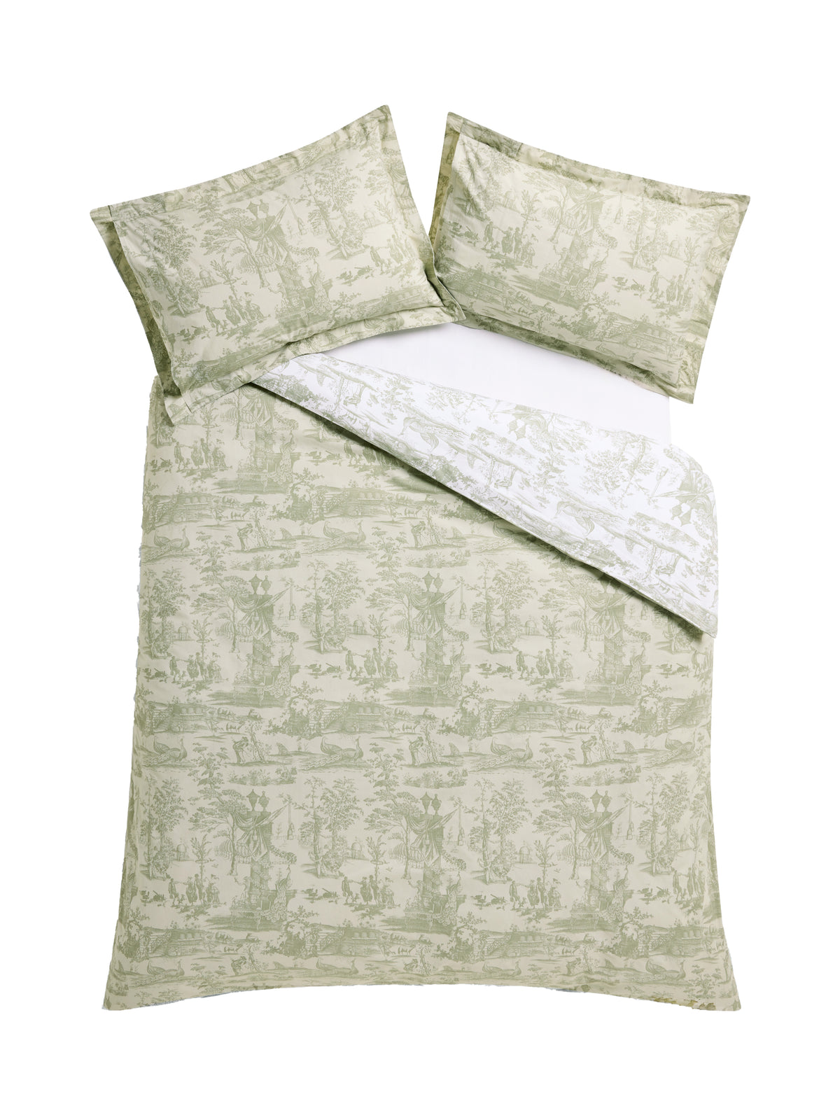Laura Ashley Braysmith Toile Olive Green Duvet Set