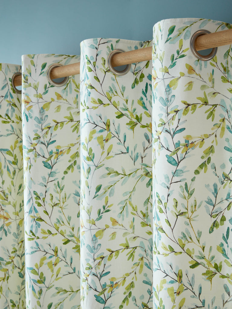 Laura Ashley Brayton Leaves Multi Lined Eyelet Curtains