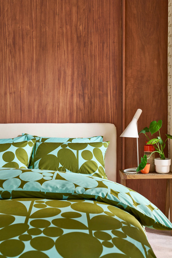 Orla Kiely Bubble Flower Aqua Seagrass Duvet Set
