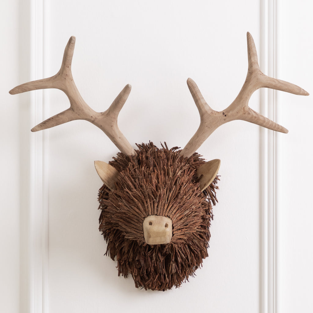 Voyage Maison Stirling Wall Mount Stag Head Wooden Sculpture