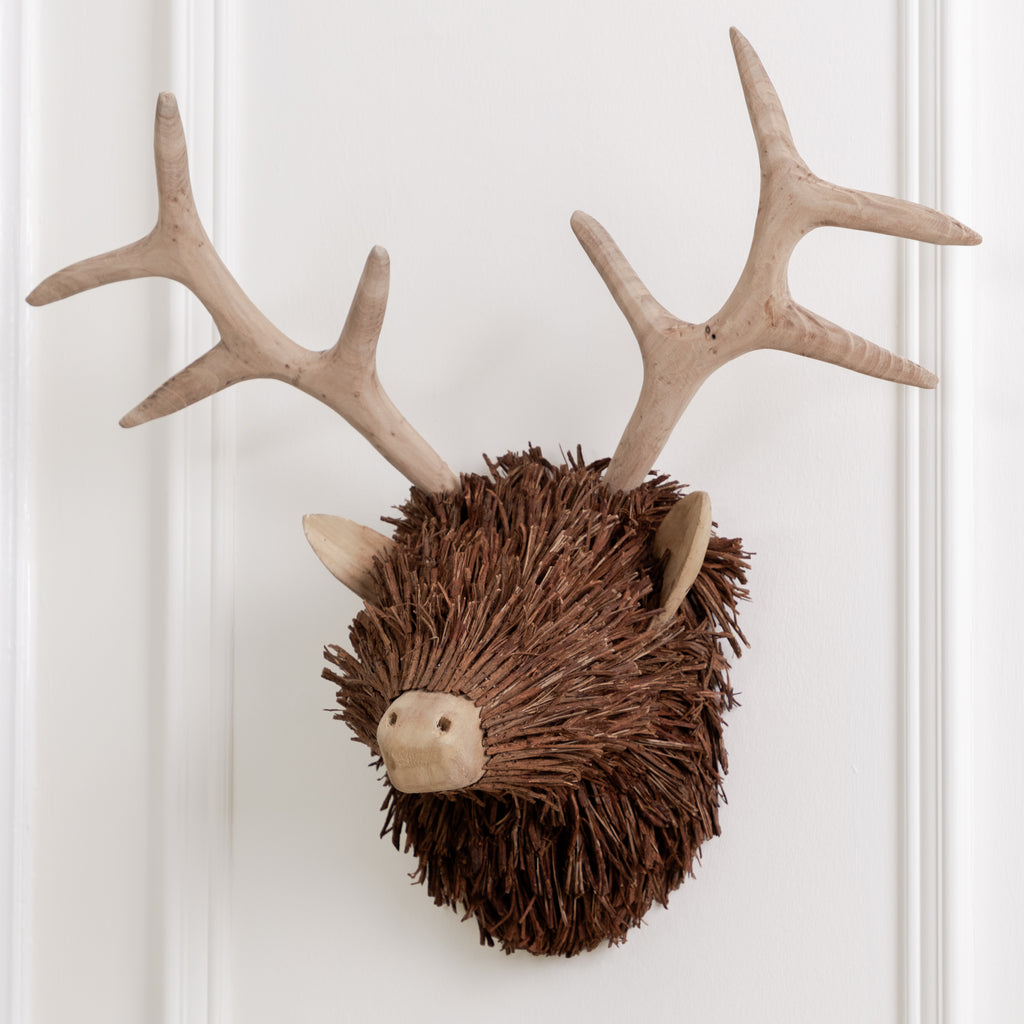 Voyage Maison Stirling Wall Mount Stag Head Wooden Sculpture