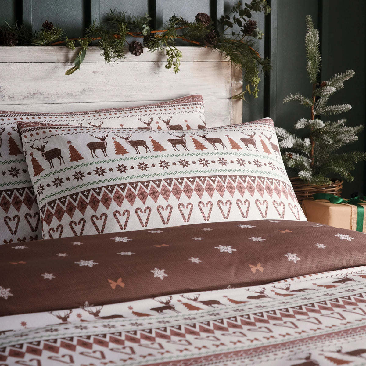 Fusion Christmas Fairisle Natural Duvet Set