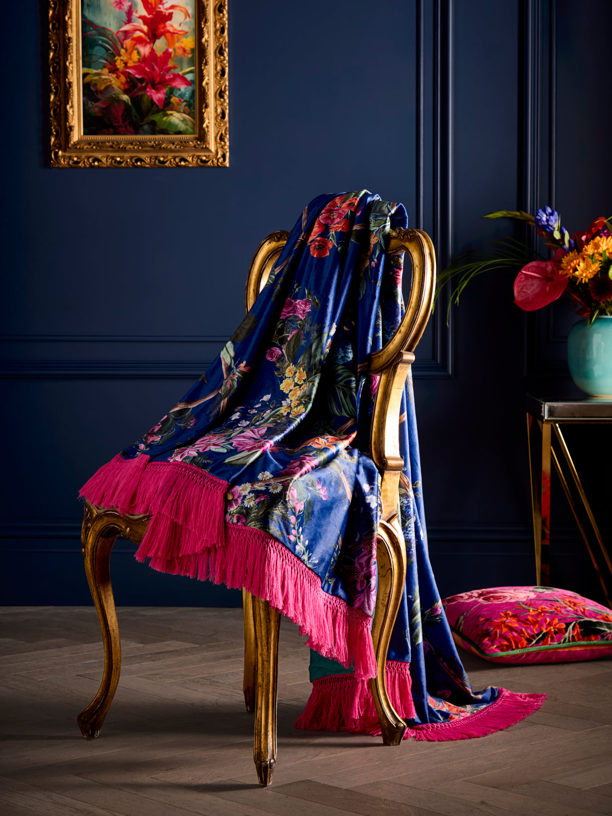 Laurence Llewelyn Bowen Cotswold Fantasia Navy 130cm x 180cm Throw