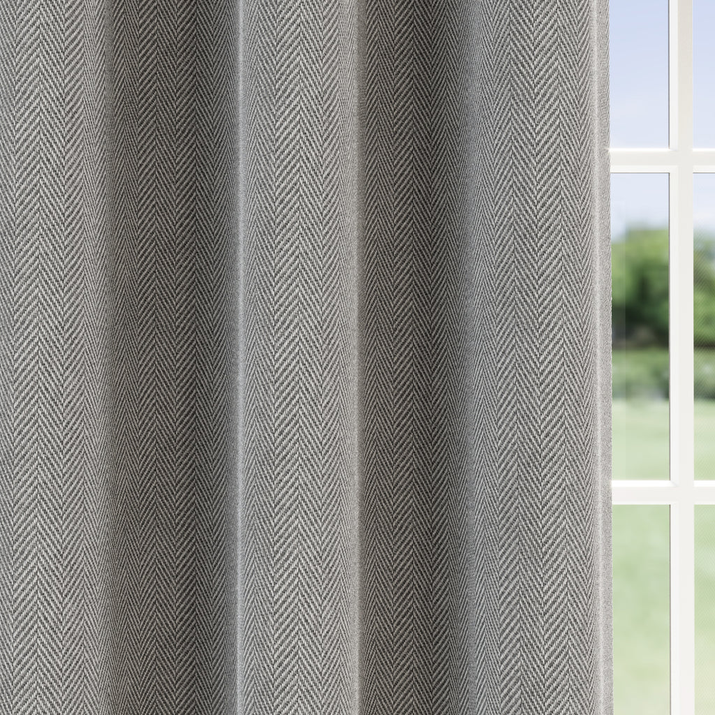 Tyrone Chester Herringbone Jacquard 100% Blackout Curtains