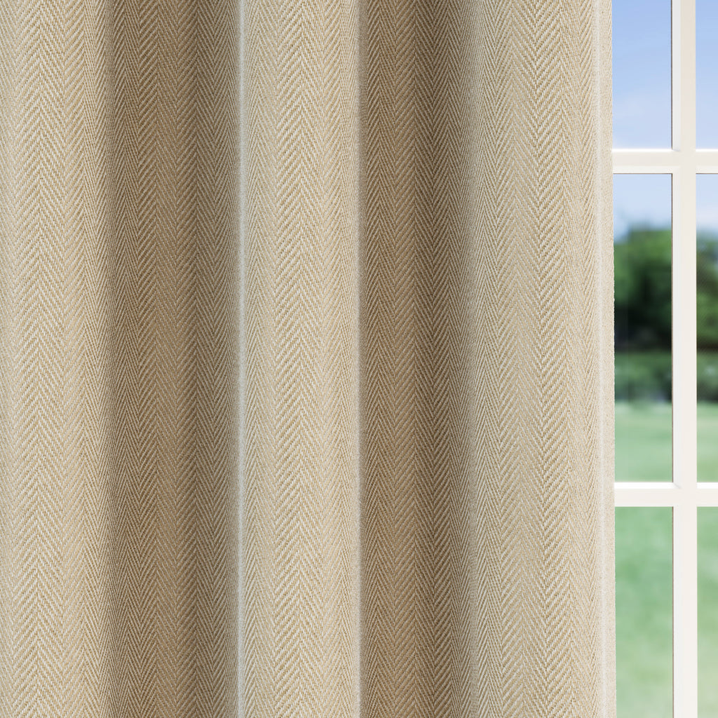 Tyrone Chester Herringbone Jacquard 100% Blackout Curtains