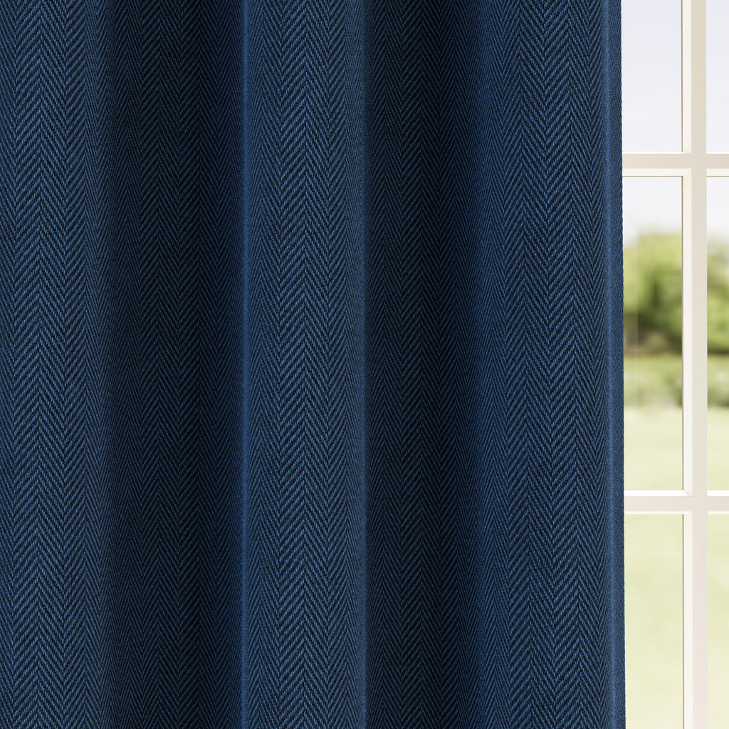 Tyrone Chester Herringbone Jacquard 100% Blackout Curtains