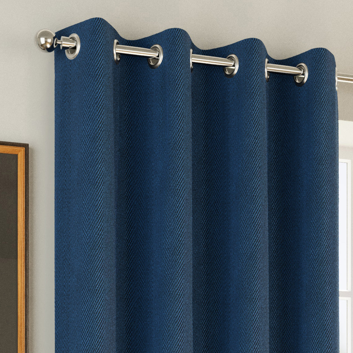 Tyrone Chester Herringbone Jacquard 100% Blackout Curtains