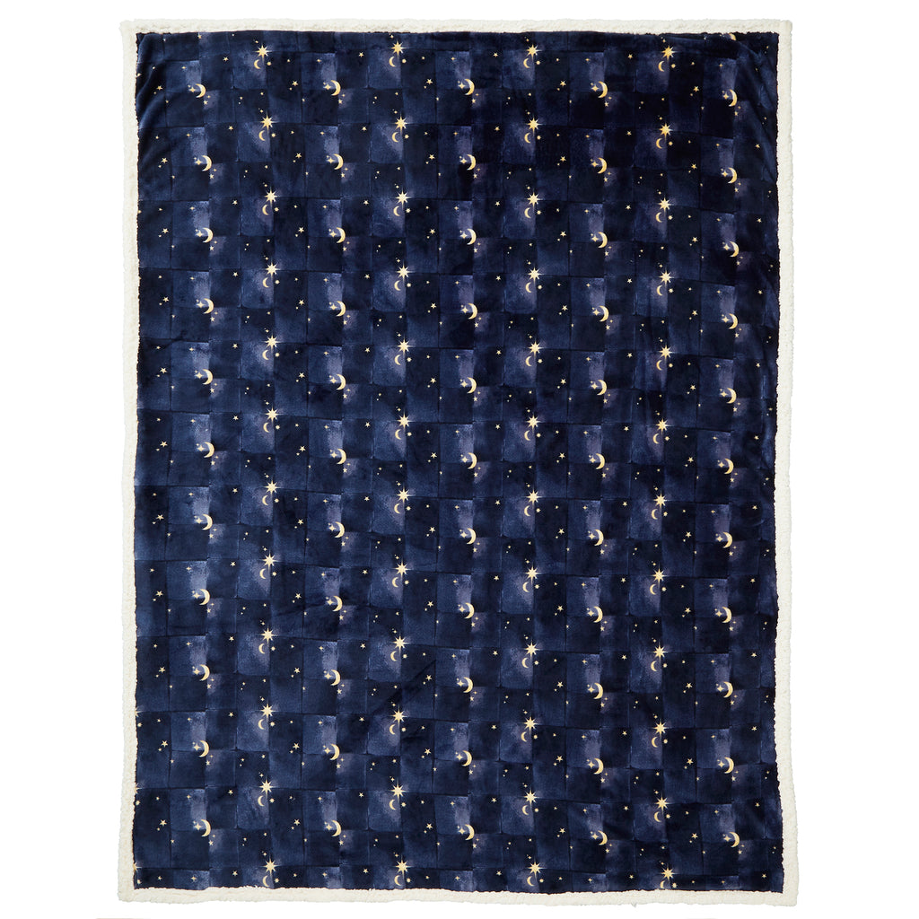 Fusion Bedding Cosmic Star Navy 100% Fleece Duvet Set