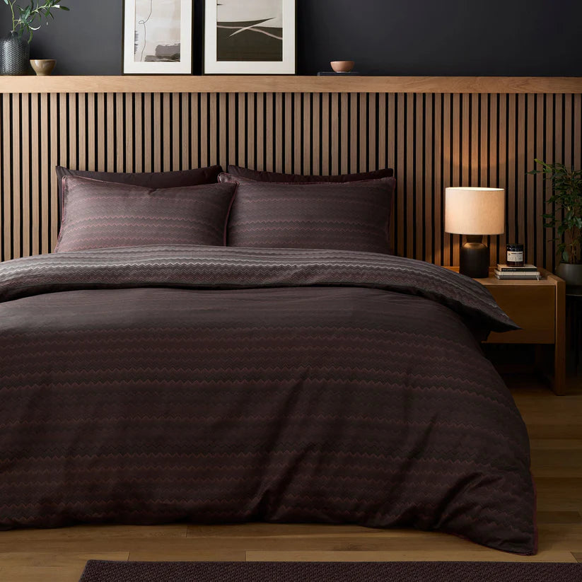 Appletree Chevron Stripe Chocolate Duvet Set