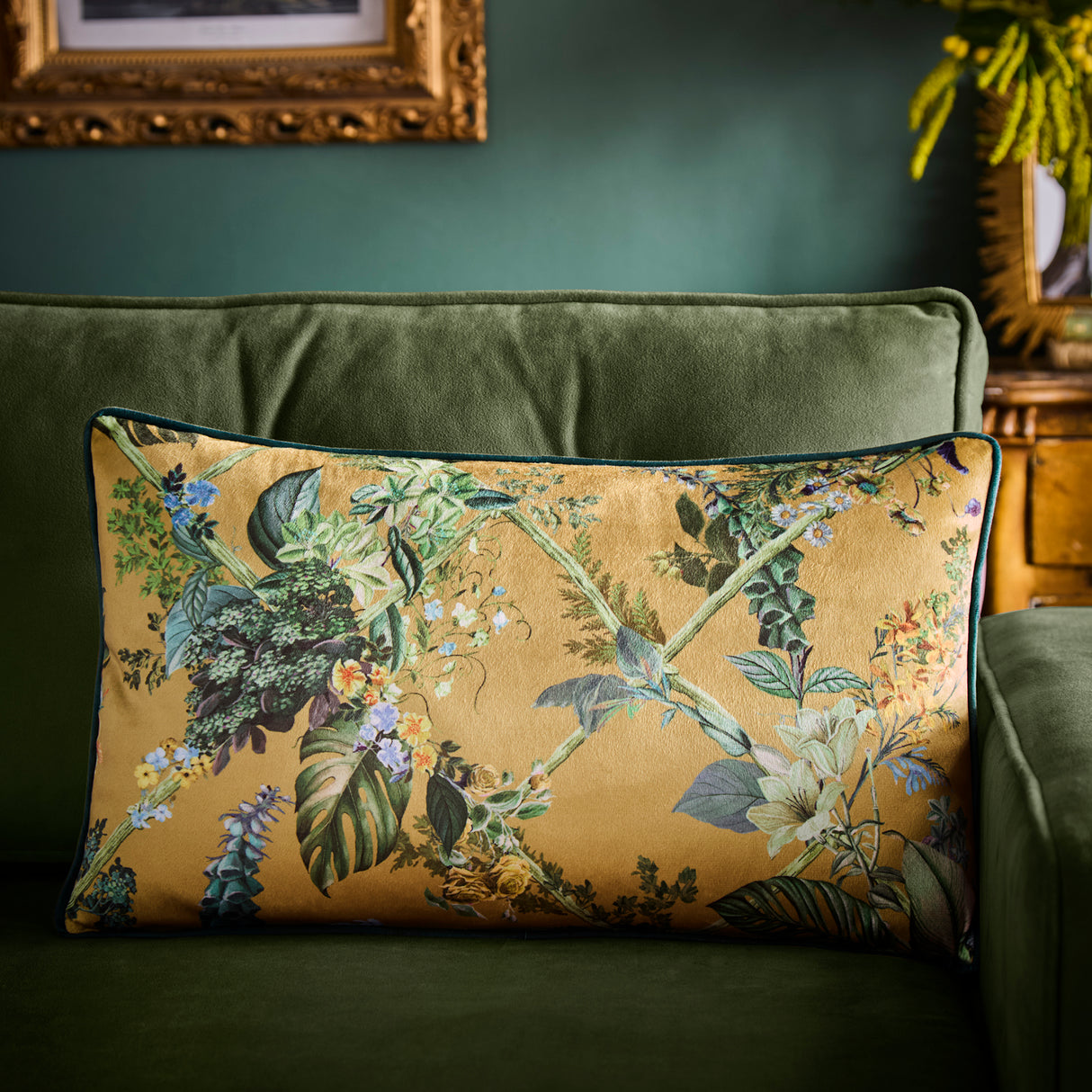 Laurence Llewelyn Bowen Cotswold Fantasia Gold 50cm x 30cm Polyester Filled Cushion