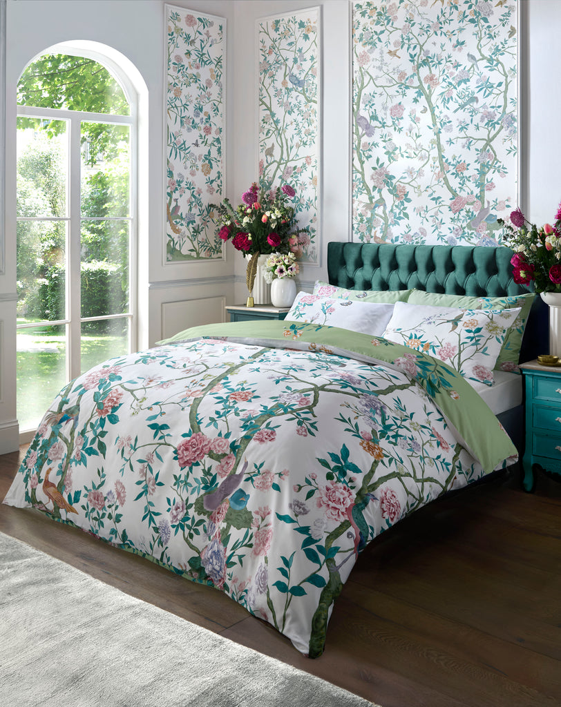 Graham & Brown Chinoiserie Garden Green Duvet Set