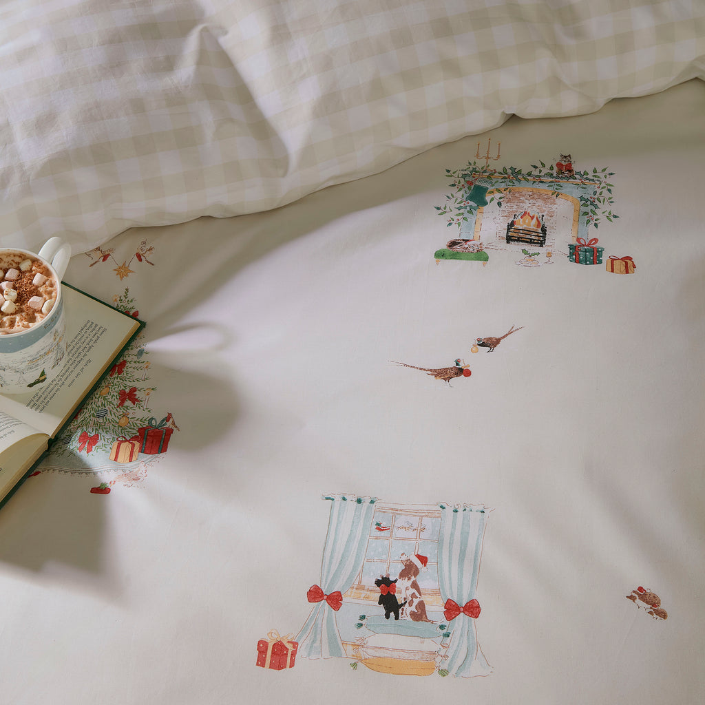 Sophie Allport Cosy Christmas Misty Green Duvet Set