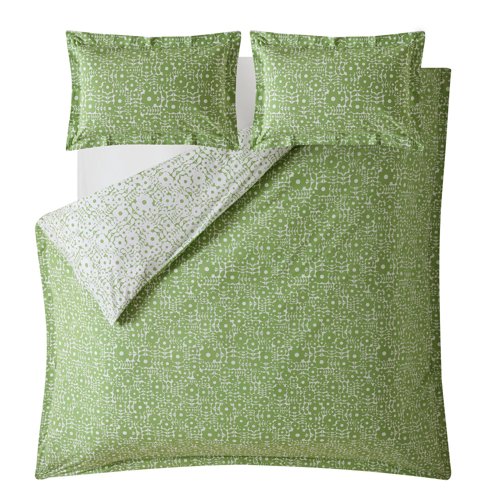 Orla Kiely Criss Cross Stem Basil Green Duvet Set