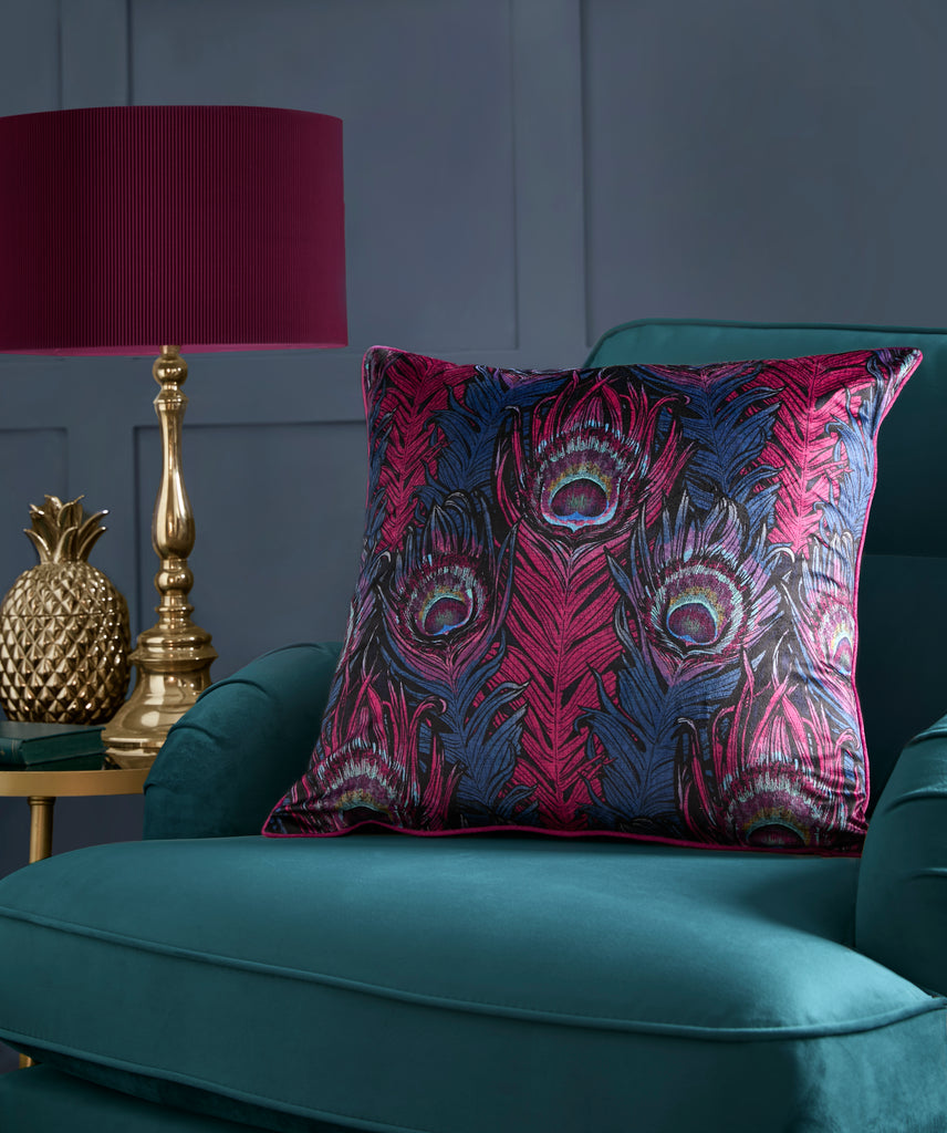 Laurence Llewelyn Bowen Dandy Peacock 55cm x 55cm Polyester Filled Cushion