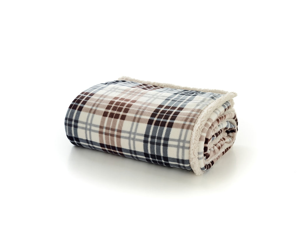 Deyongs 1846 Balwin Tartan Navy & Choco 140cm x 180cm Throw