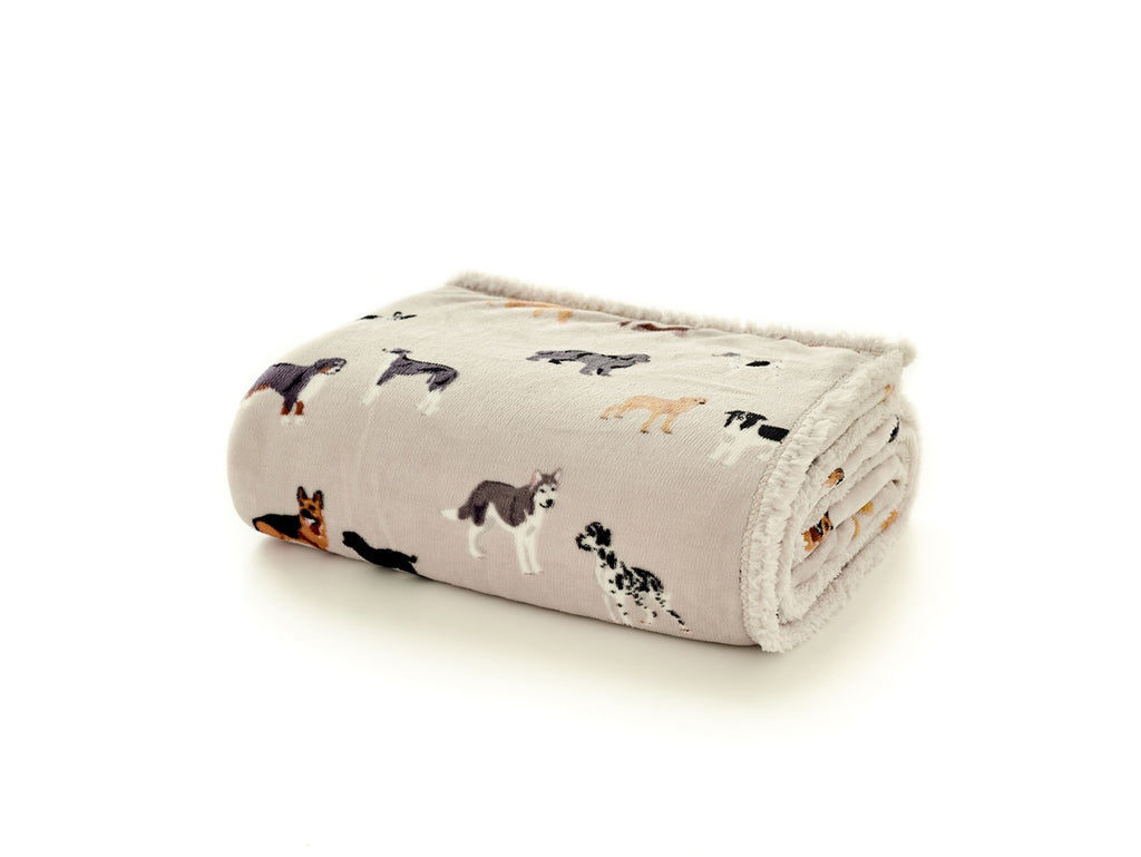 Deyongs 1846 Mixed Dogs Oatmeal 140cm x 180cm Throw