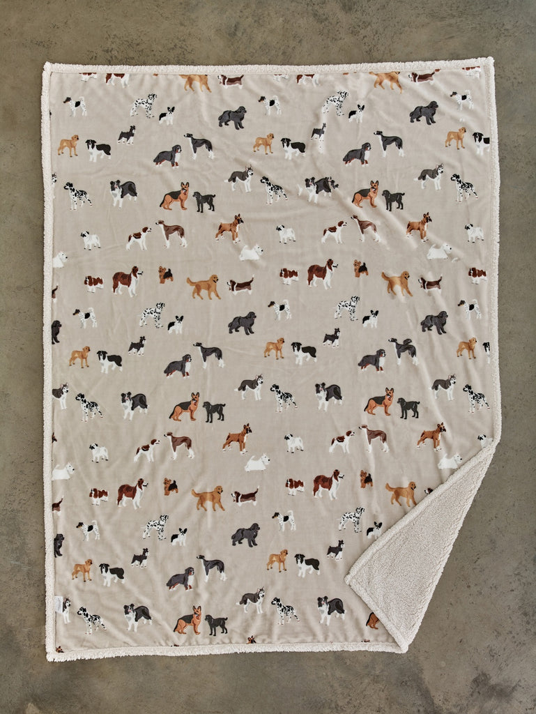 Deyongs 1846 Mixed Dogs Oatmeal 140cm x 180cm Throw