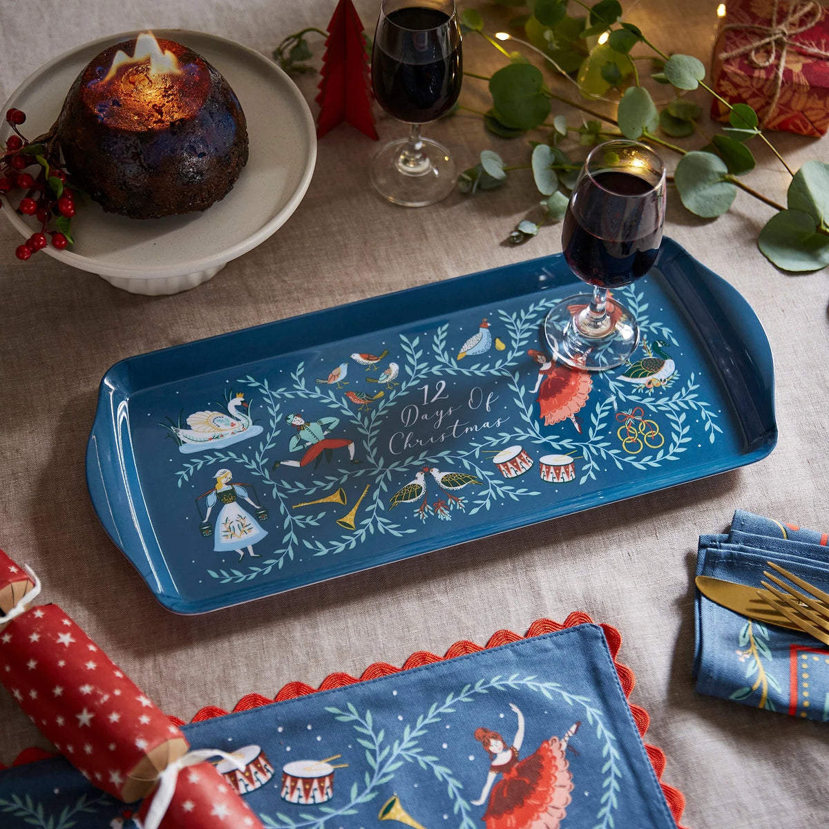 Ulster Weavers 12 Days of Christmas Blue Small Serving Tray