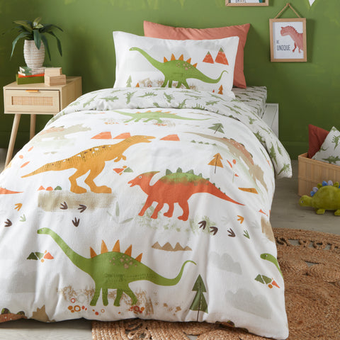 Bedlam Dino Brushed Green Duvet Set
