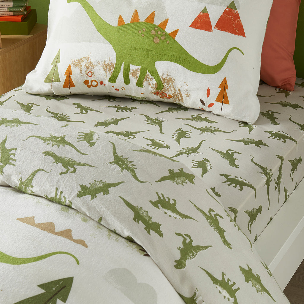 Bedlam Dino Brushed Green Duvet Set