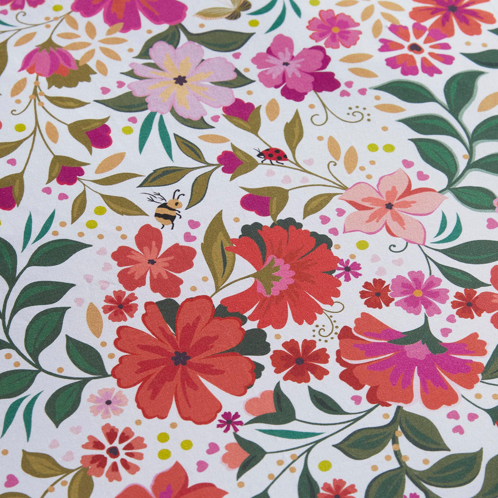 Sara Miller Ditsy Floral White-Deep Mulberry Duvet Set