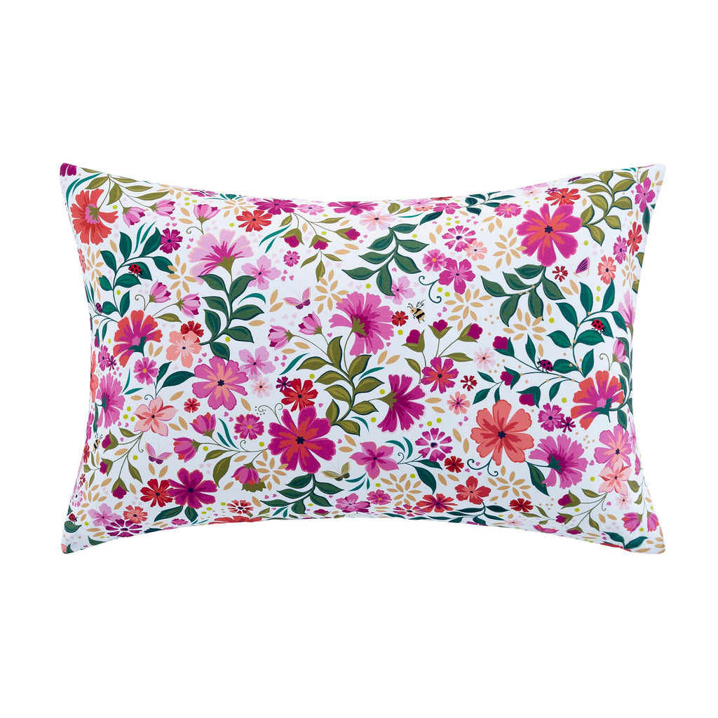 Sara Miller Ditsy Floral White-Deep Mulberry Duvet Set