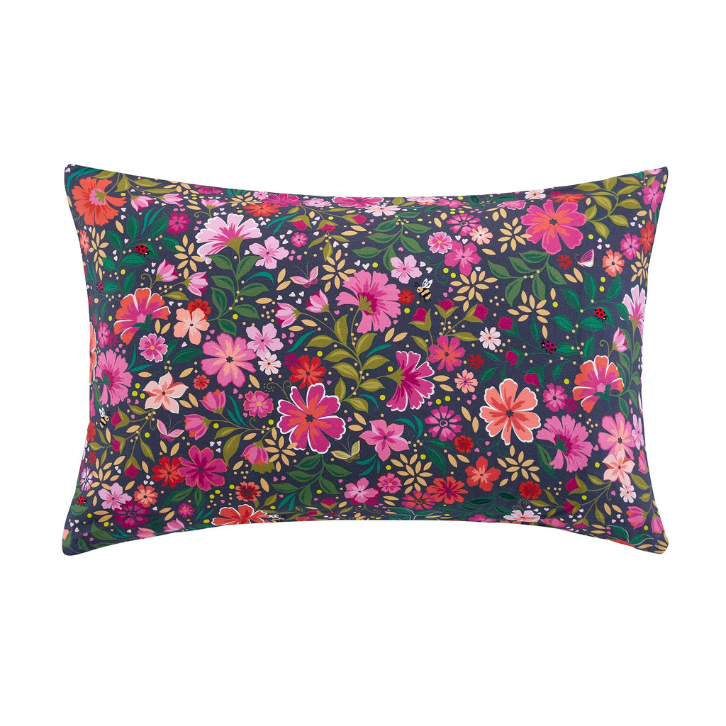 Sara Miller Ditsy Floral White-Deep Mulberry Duvet Set