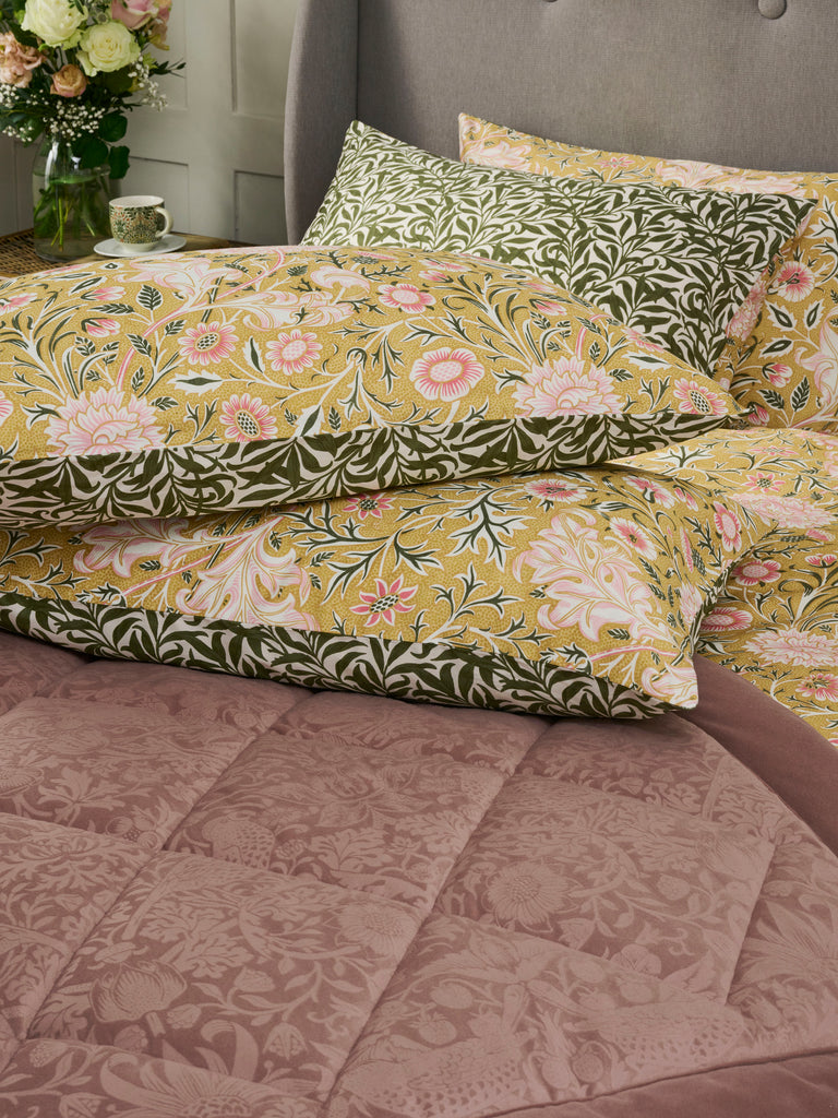 William Morris at Home Double Bough Gold Duvet Set