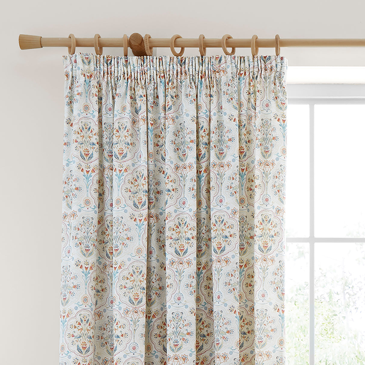 Dreams N Drapes Edena Decorative Floral Natural Duvet Set