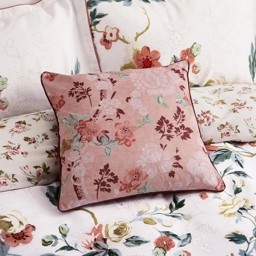 English Heritage Eagle House Square Vintage Pink 50cm x 50cm Fibre Filled Cushion