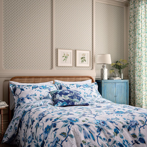 English Heritage Craven Street Floral Woad Duvet Set