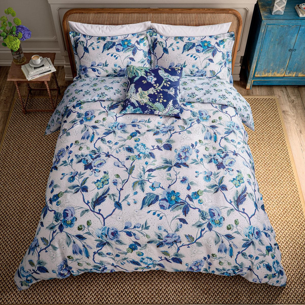 English Heritage Craven Street Floral Woad Duvet Set