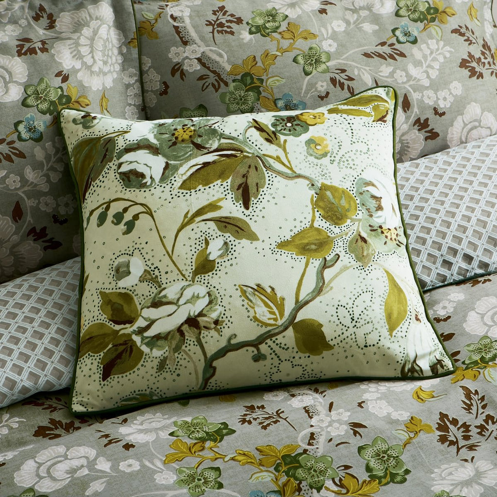 English Heritage Craven Street Floral Sage 50cm x 50cm Fibre Filled Cushion