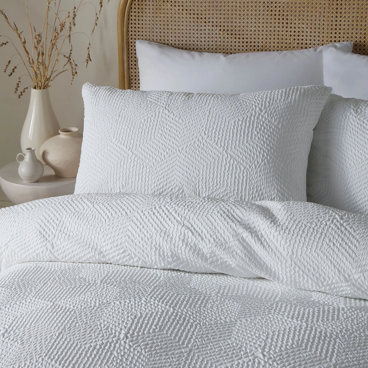 Serene Embossed Geo Duvet Set