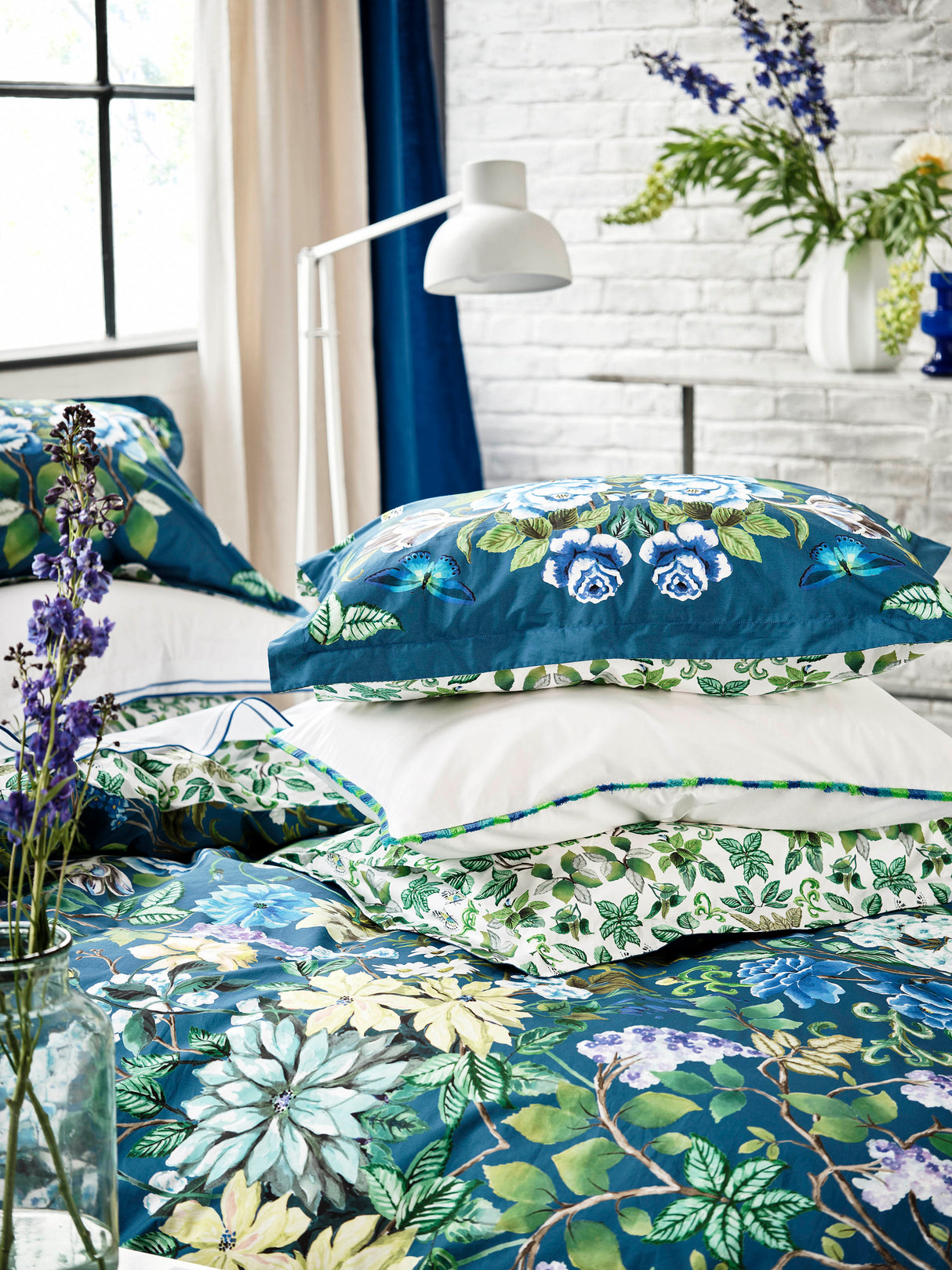 Designers Guild Eleonora Indigo Blue Duvet Set