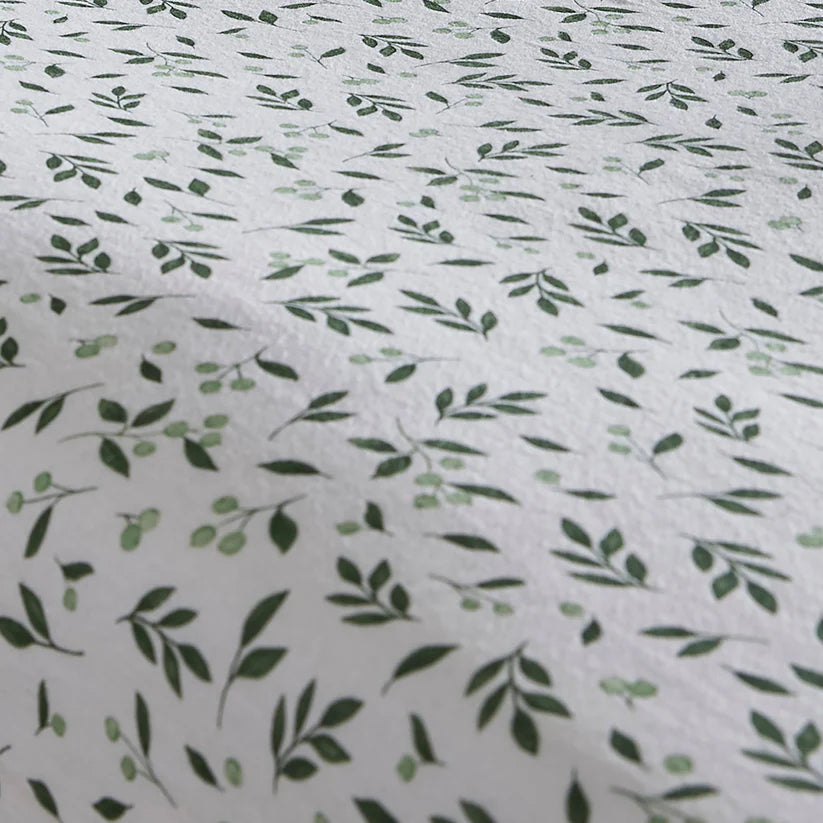 Dreams N Drapes Falling Leaf Green 100% Brushed Cotton Duvet Set