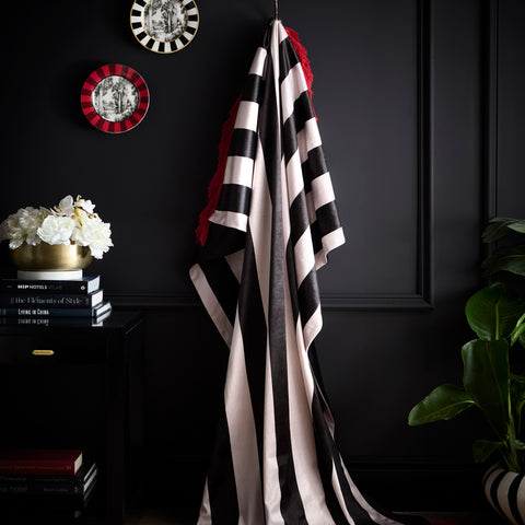 Laurence Llewelyn Bowen Festivo Stripe Black 130cm x 180cm Throw