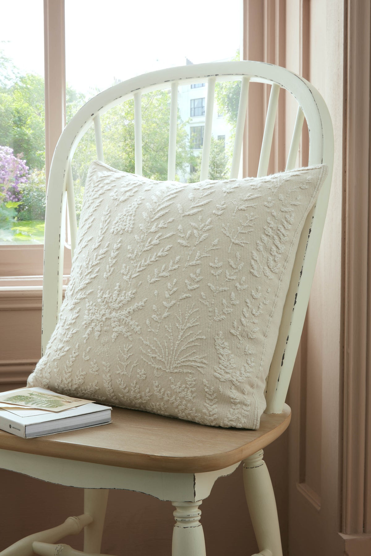 Laura Ashley Felsham Oyster 50cm x 50cm Microfibre Filled Cushion