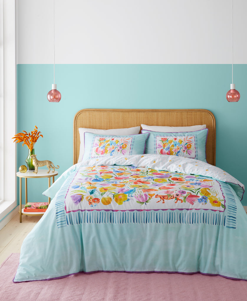 Appletree Style Festival Duck Egg Duvet Set