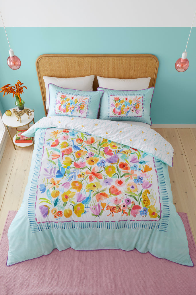 Appletree Style Festival Duck Egg Duvet Set